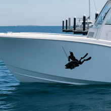 Load image into Gallery viewer, Small Black Sticker on White Boat