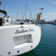 Load image into Gallery viewer, Southern Cross - white yacht transom navy decal