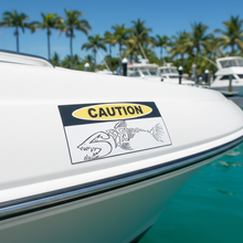 Load image into Gallery viewer, Spearo Caution on Boat at Tropical Marina