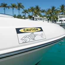 Load image into Gallery viewer, Spearo Caution on Boat at Tropical Marina