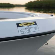 Load image into Gallery viewer, Spearo Caution on Boat on River
