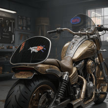 Load image into Gallery viewer, Steampunk Skull on Motorcycle