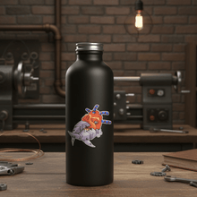 Load image into Gallery viewer, Steampunk Skull on Water Bottle