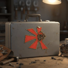 Load image into Gallery viewer, Steampunk Sticker on Toolbox