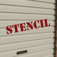 Load image into Gallery viewer, Stencil on shed door