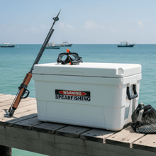 Load image into Gallery viewer, Sticker on cooler at beach