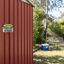 Load image into Gallery viewer, Sticker on shed door