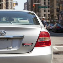 Load image into Gallery viewer, Sticker on silver sedan at traffic lights