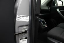 Load image into Gallery viewer, Tire rotation on door jamb