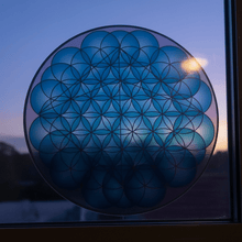 Load image into Gallery viewer, Trippy 3D optical illusion sticker at blue hour