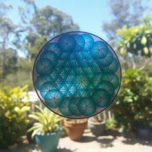 Load image into Gallery viewer, Trippy 3D pyramid sticker on sunroom window