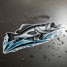 Load image into Gallery viewer, Wet concrete flat lay barramundi sticker