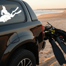 Load image into Gallery viewer, White Cod Fish Sticker on Black 4x4