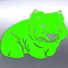 Load image into Gallery viewer, Neon green Wombat silhouette on a gray background