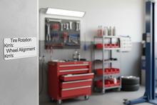 Load image into Gallery viewer, Workshop Setting Tire Rotation & Wheel Alignment Stickers