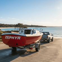 Load image into Gallery viewer, Zephyr - red trailer sailer boat ramp