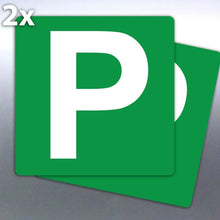 Load image into Gallery viewer, 2x Green P plate 7yr vinyl stickers 150 mm Austral