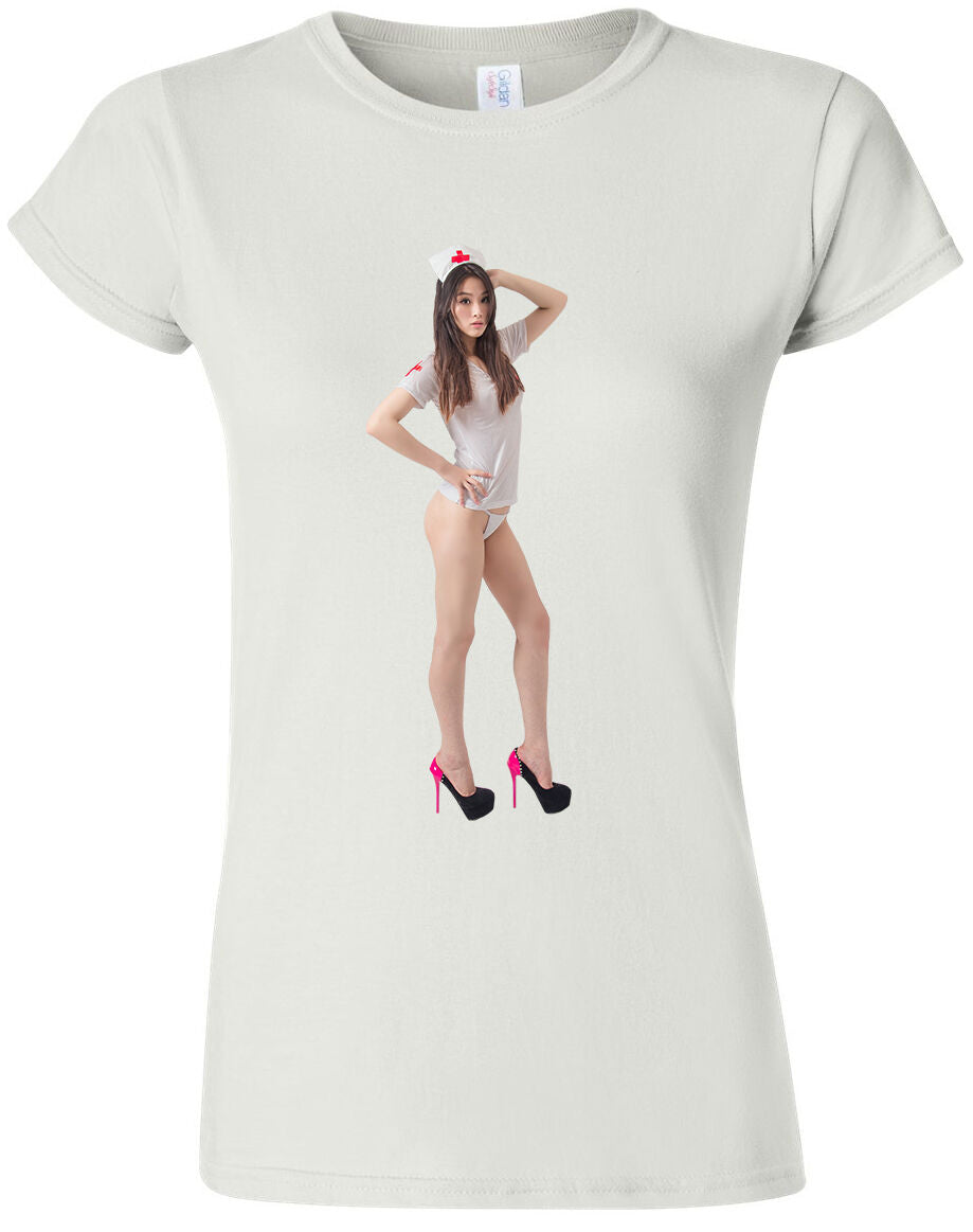 Sexy nurse 100% cotton ladies Shirt jumping Short – Stickdat