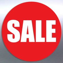 Load image into Gallery viewer, 100 SALE Stickers at 100 mm large vinyl cut red wi