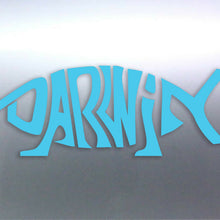 Load image into Gallery viewer, Darwin Fish vinyl cut sticker Australian made circle design