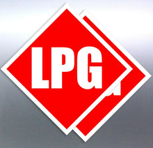 Load image into Gallery viewer, 2 30mm LPG red Class white Sign vinyl sticker number