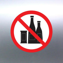 Load image into Gallery viewer, No Drinking Vinyl cut Sticker 100mm round warning