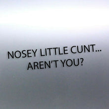 Load image into Gallery viewer, Small Nosey little C#nt... aren't you? sticker fun
