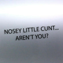 Load image into Gallery viewer, Small Nosey little C#nt... aren't you? sticker fun