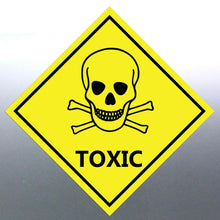 Load image into Gallery viewer, 100 of 220 mm Toxic Sticker Yellow vinyl HAZMAT Ha