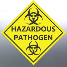 Load image into Gallery viewer, 150mm Hazardous Pathogen Decal Safety Material Yel