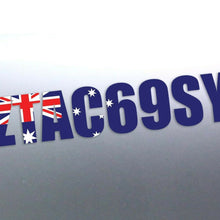 Load image into Gallery viewer, Custom rego numbers Australia flag vinyl sticker decal