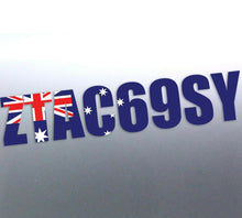 Load image into Gallery viewer, Custom rego numbers Australia flag vinyl sticker decal