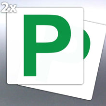 Load image into Gallery viewer, 2 x Green P plate 7 yr vinyl stickers 150 mm Austr