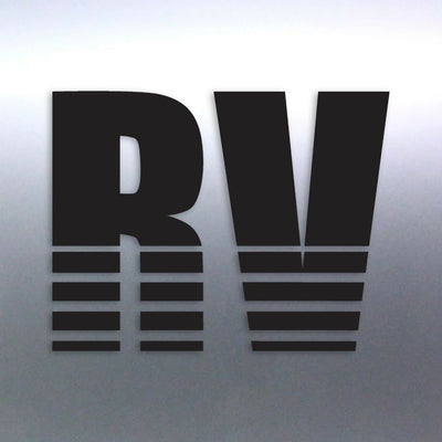 2 x Black RV Stickers Sticker Australian 44x60mm Recreational Vehicle 4x4 travel