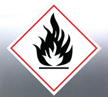 Load image into Gallery viewer, 220 mm Flammable sticker Sign vinyl sticker HAZMAT design