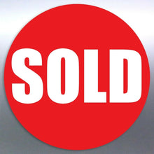 Load image into Gallery viewer, 100 SOLD Stickers at 100 mm large vinyl cut red wi