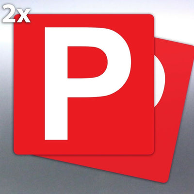2x Red P Plate 7-Year Vinyl Stickers - 150mm | Australian Made | Probationary