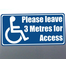 Load image into Gallery viewer, Disabled parking sticker 3 metres 105 x 210 mm car