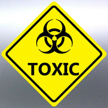 Load image into Gallery viewer, 150mm Toxic Sticker Yellow vinyl HAZMAT Hazardous label