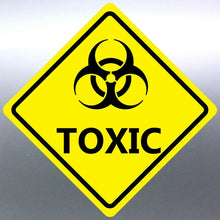 Load image into Gallery viewer, 150mm Toxic Sticker Yellow vinyl HAZMAT Hazardous label