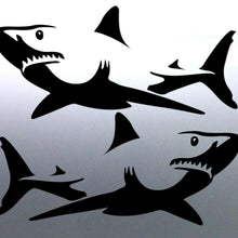 Load image into Gallery viewer, Mirrored pair of Shark Sticker boat Spearfishing A