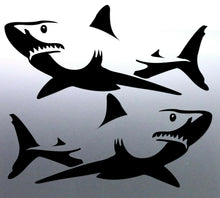 Load image into Gallery viewer, Mirrored pair of Shark Sticker boat Spearfishing A