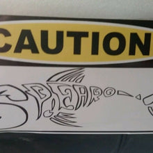 Load image into Gallery viewer, Spearfishing Spearo Caution fish Vinyl cut Car, Bo