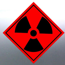 Load image into Gallery viewer, 220mm Radioactive sticker safety sign vinyl HAZMAT