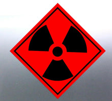 Load image into Gallery viewer, 220mm Radioactive sticker safety sign vinyl HAZMAT