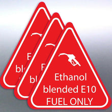 Load image into Gallery viewer, 3 Ethanol-blended 91 fuel ONLY sticker red and wh