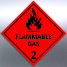 Load image into Gallery viewer, 150 mm Flammable Gas Class 2 Sign vinyl sticker HA