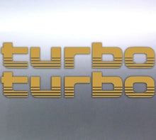 Load image into Gallery viewer, 2 x Gold TURBO Stickers Toyota Landcruiser 4WD 4x4