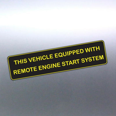 10 THIS VEHICLE EQUIPPED WITH REMOTE ENGINE START SYSTEM Vinyl sticker 80x20 mm