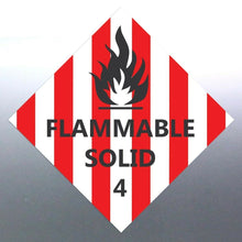 Load image into Gallery viewer, 220 mm flammable solid 4 Decal Safety Material Red